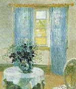 Anna Ancher interior med klematis oil painting